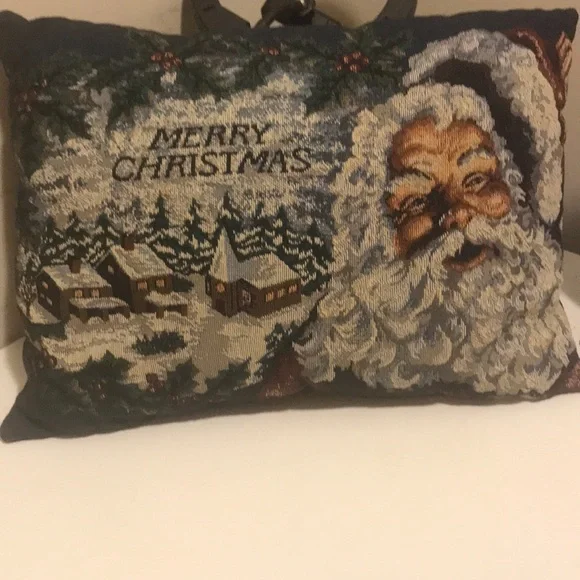Merry Christmas Santa Decorative Holiday Pillow 12” x 18”