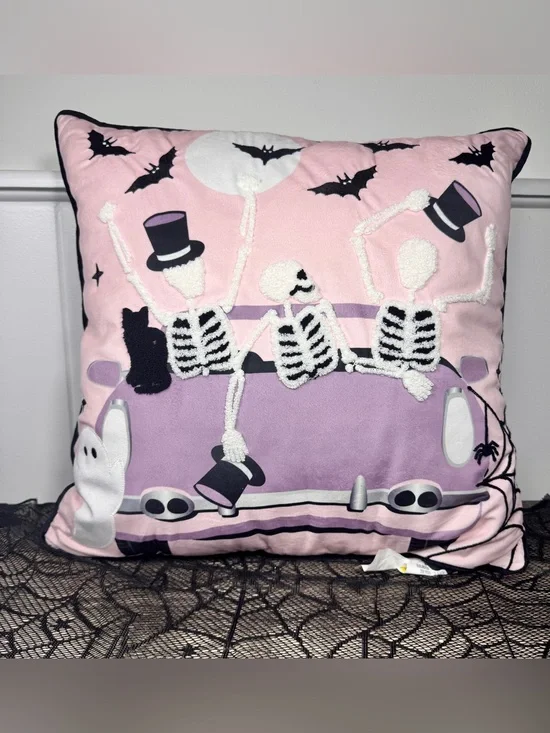 NEW Skeltons in a Convertible Halloween Pillow