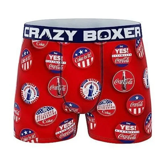CRAZY BOXER COCA COLA Badge Men's Boxer Brief (Creative Packaging) - Med