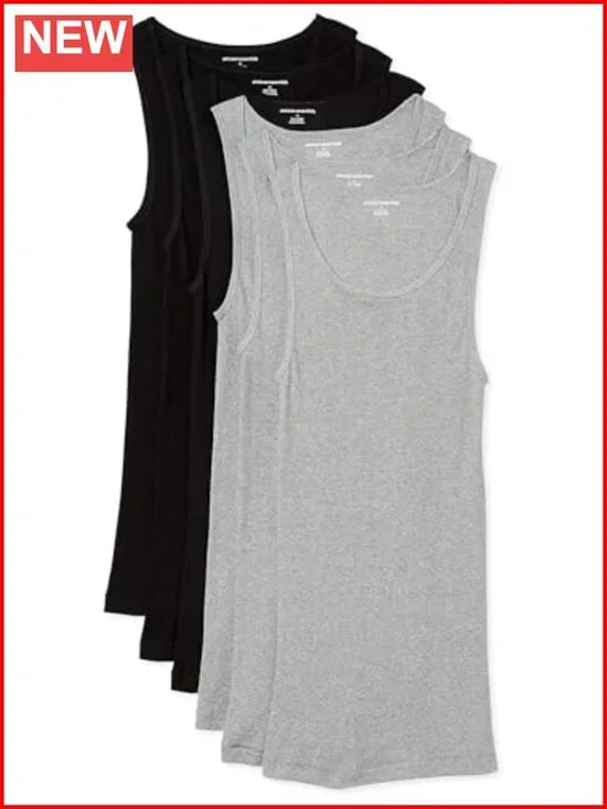 Men's Slim Fit Cotton Tank Undershirts Pack of 6
