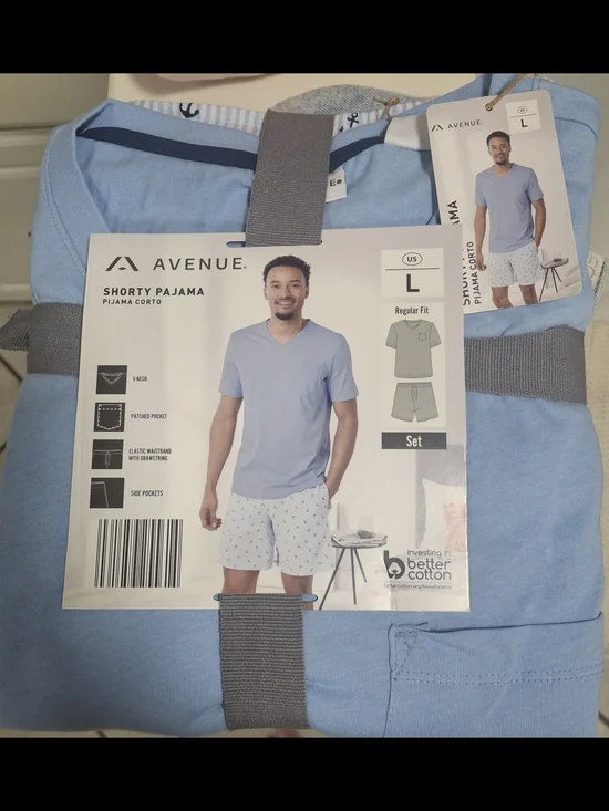 Avenue Men's Light Blue Pajama Set