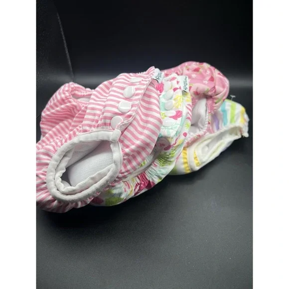 Green Sprouts Eco Snap Swim Diaper Cover 18 months Set of 4 Pink Girls Pool