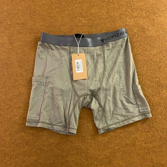 VORZANI Mens Medium Green Norlad Modal Pockets Boxer Brief Underwear NWT