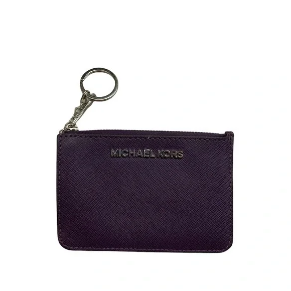 Michael Kors purple/silver ID card key ring wallet
