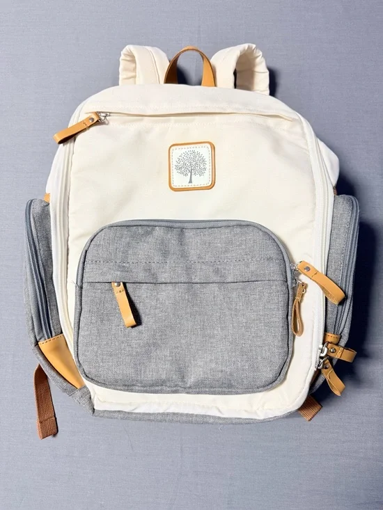 Parker Baby Co. Bag Diaper Backpack – Cream / Gray
