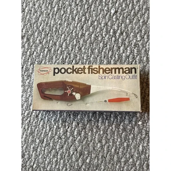 Vintage Popeil's POCKET FISHERMAN Spin Casting Outfit + Box + Bag +Instructs