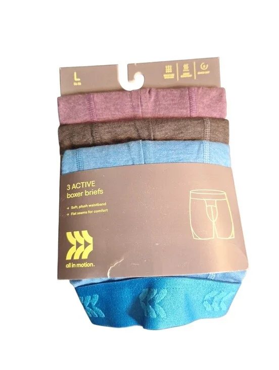 NWT All In Motion 3 Active Boxer Briefs