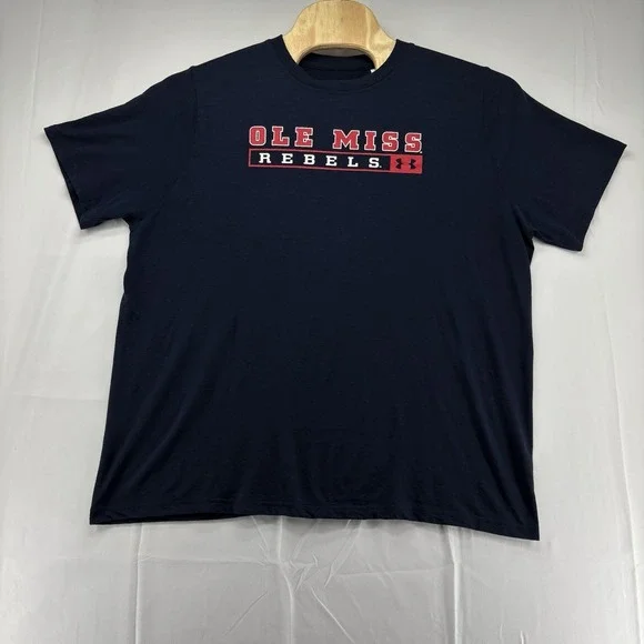 Under Armor Ole Miss Rebels Navy T-Shirt Size XL