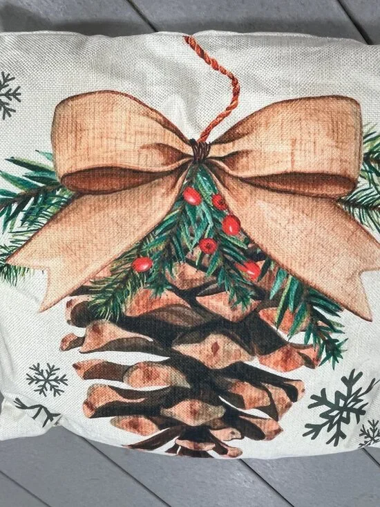 Pinecone Winter Throw Pillow