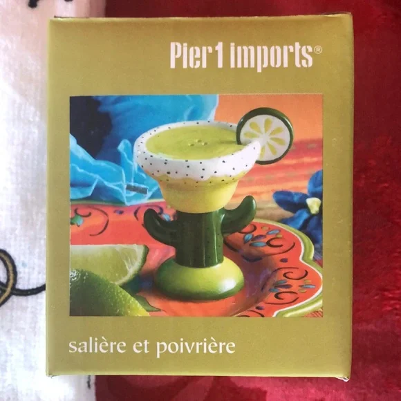 Pier One 2 piece cactus margarita salt and pepper shaker