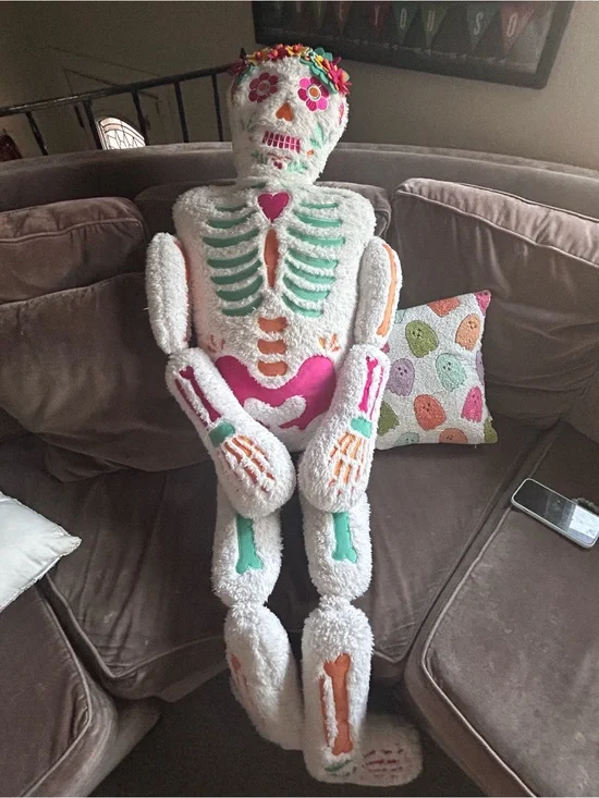 Plush Day of the Dead Skeleton Pillow - Isaac Mizirahi
