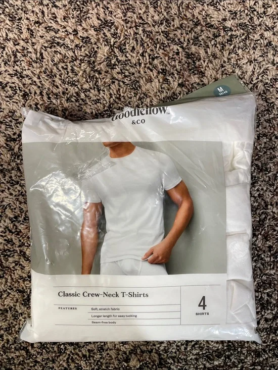 Goodfellow & Co White Crew-Neck Undershirts - 4 Pack Size Medium | NEW