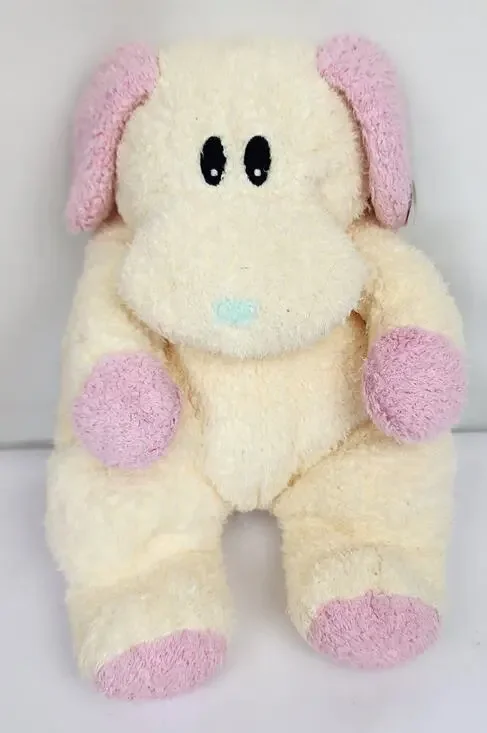 Ty Pillow Pals Dogbaby Yellow Pink Plush 2000 Baby Collection w/ Tags & Rattle