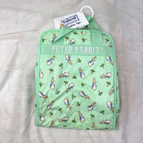 Vintage 1997 Enfamil Peter Rabbit Insulated Bag Green Beatrix Potter Tag