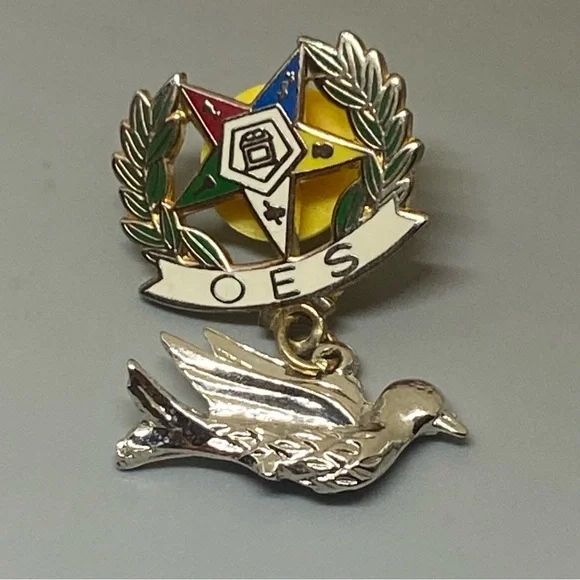 Vintage Order Eastern Star Bird Dangling Brooch #6957
