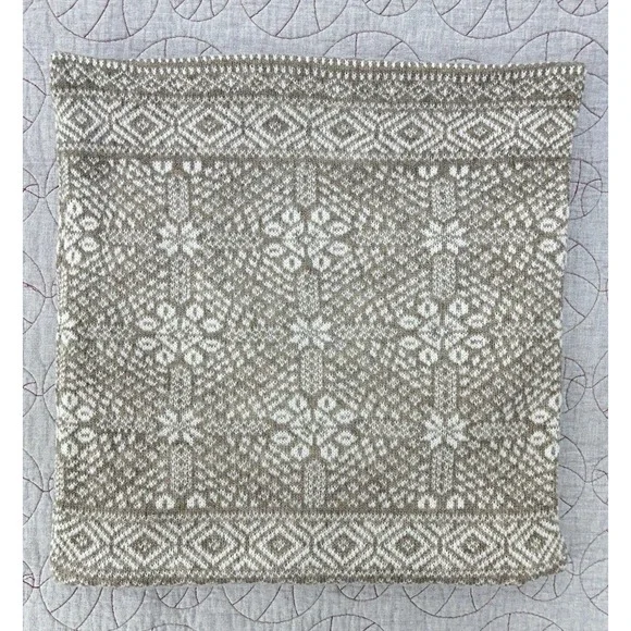 Pottery Barn Snowflake‎ Fair Isle Knit Pillow Cover Square Throw 20