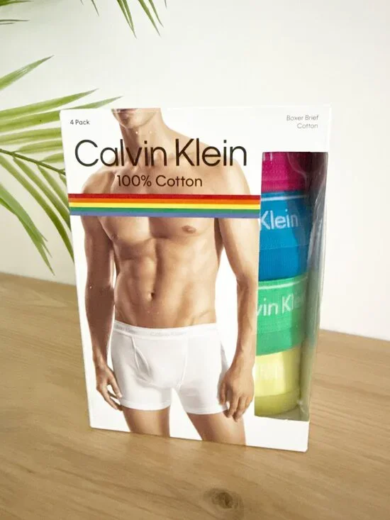 NEW Calvin Klein PRIDE Collection 4 Pack 100% Cotton Boxer Briefs Size Large (L)
