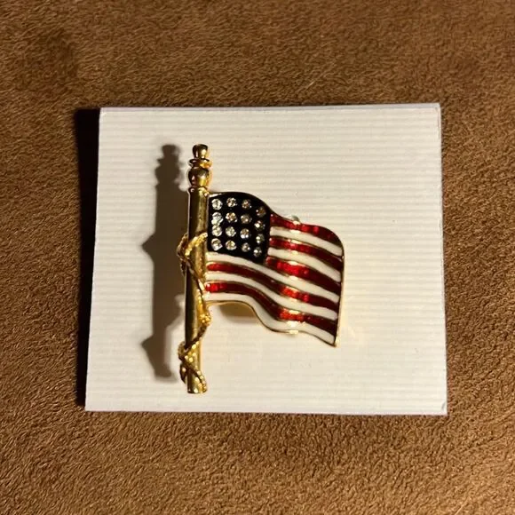American flag gold brooch.