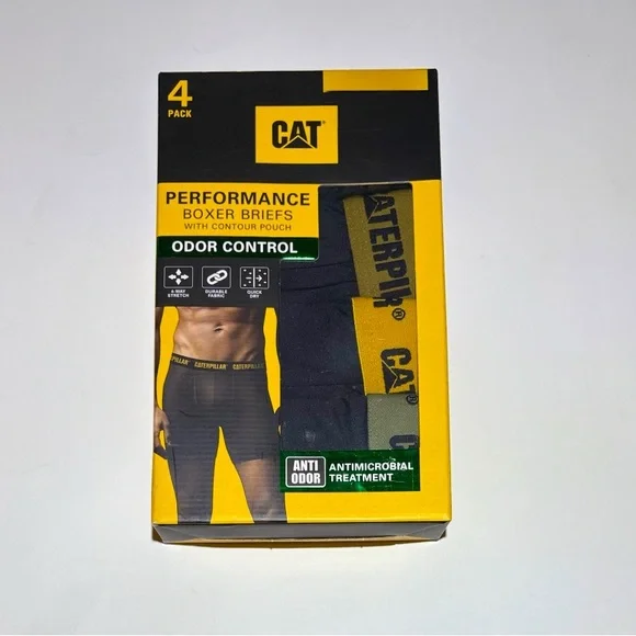 Caterpillar CAT Men’s Performance Boxer Briefs contour pouch underwear 4-pack