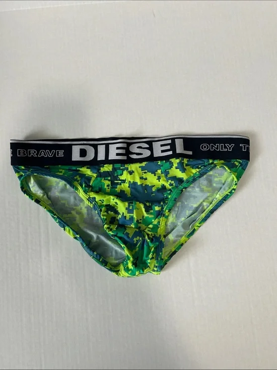 DIESEL Neon Green Pixel Print Bikini Briefs