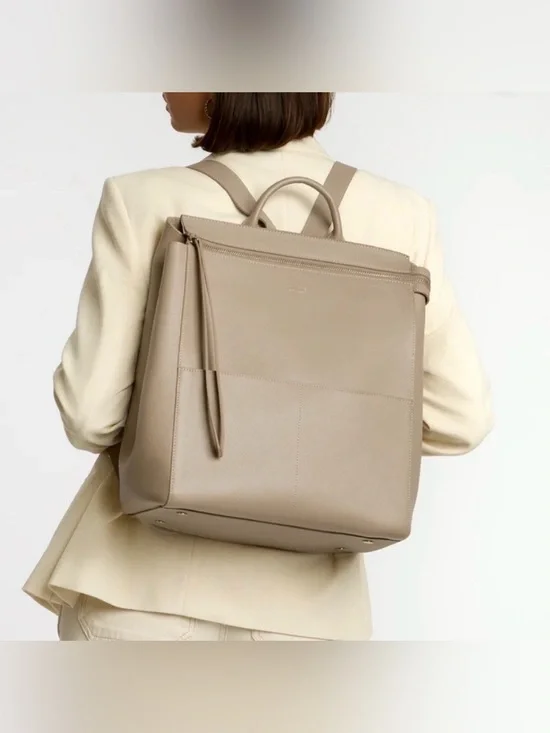 Mina Baie Harper Midi Leather Diaper bag/ Backpack