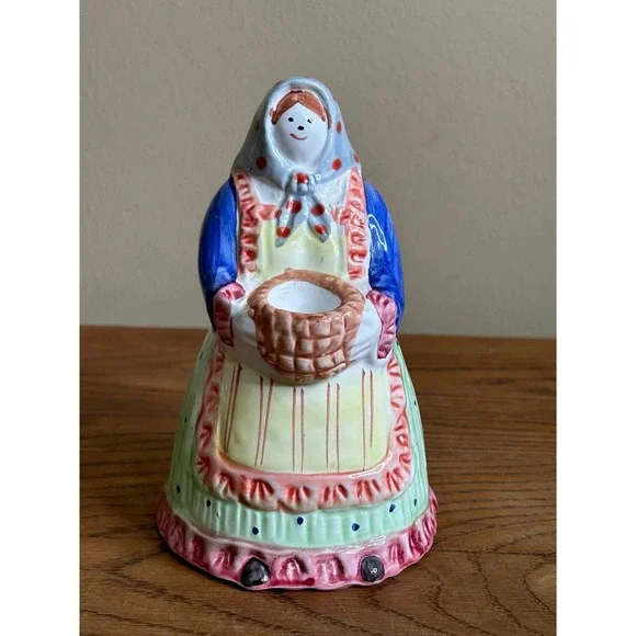 Vintage Pier1‎ Italian Handpainted Candlestick Folk Art Women