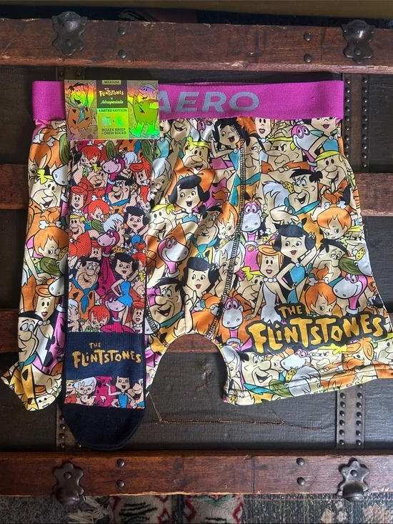 Aeropostale The Flintstones Multicolor Boxer Briefs with Pink Waistband
