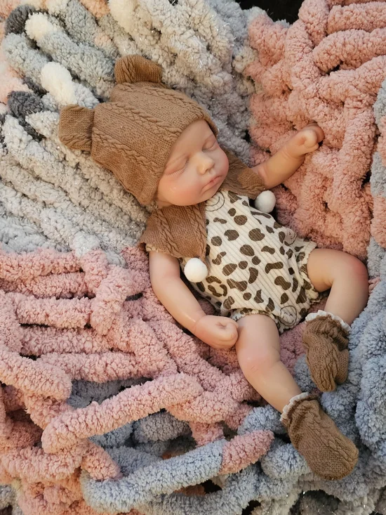 Reborn Baby Doll with Leopard Romper