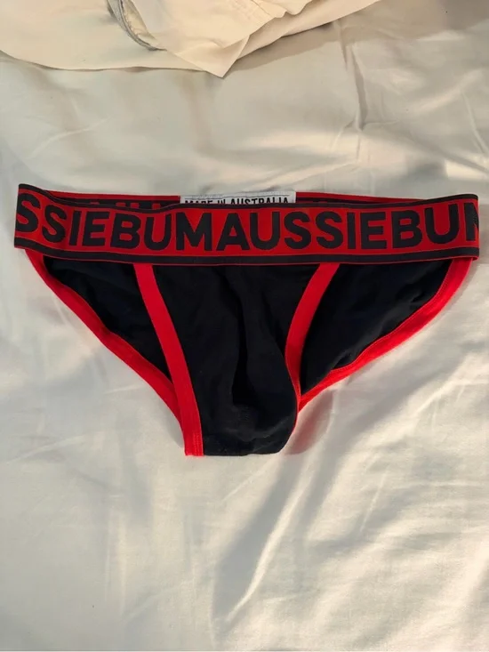 Aussiebum Men's Black & Red Brief