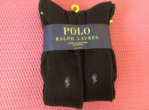 New❤️Polo Ralph Lauren Men's Classic Sport Socks 6 Pairs Size 10-13