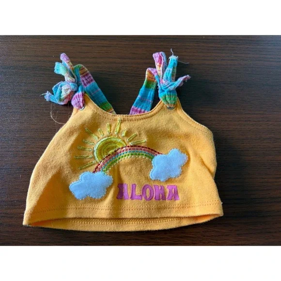 Build A Bear Aloha Top Shirt Orange Tropical For Bear Dolls