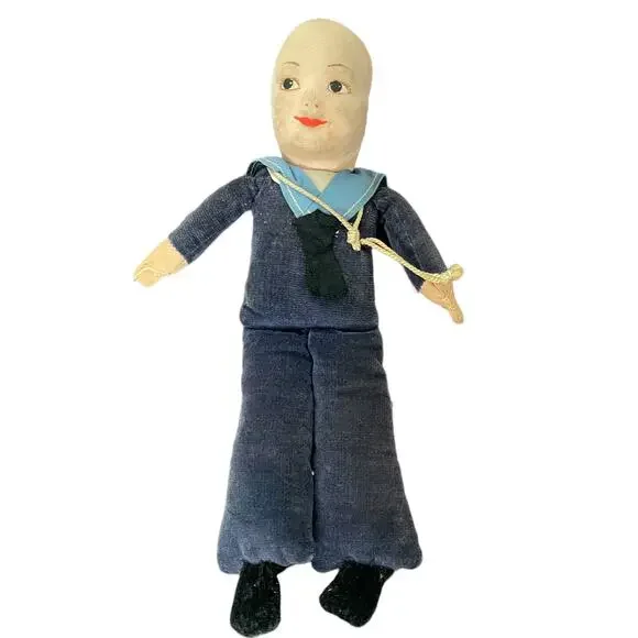 Norah Welling Sailor Doll 9” Stuffed Jollyboy England VTG No Hat Needs Cleaning