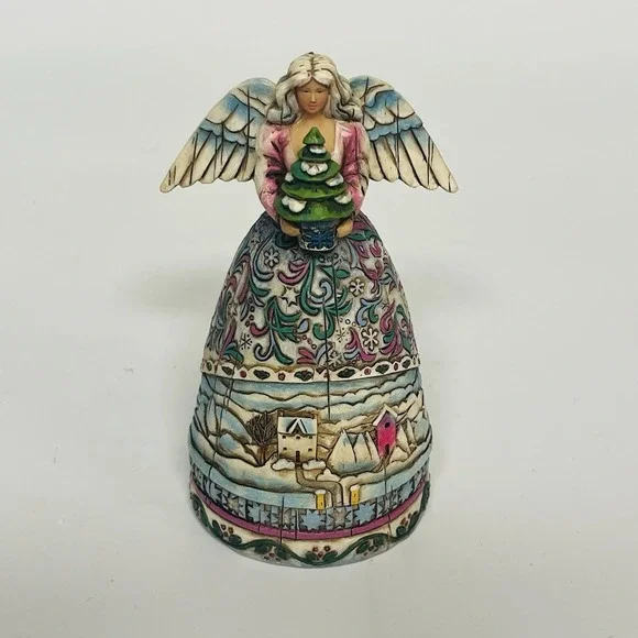 Jim Shore Landscape Sleeps Christmas Angel Figurine Statue Enesco 2004 #117677