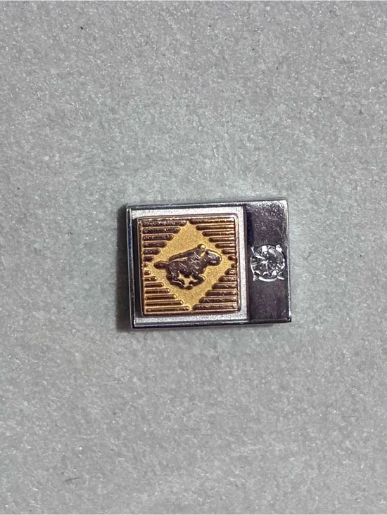 Vintage Gold And Silver Diamond 10K EMB CTO Horse Jockey Equestrian Lapel Pin