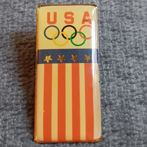 80s 90s Vintage USA Olympic Games Collectable Pin, Stars Stripes Flag Brooch