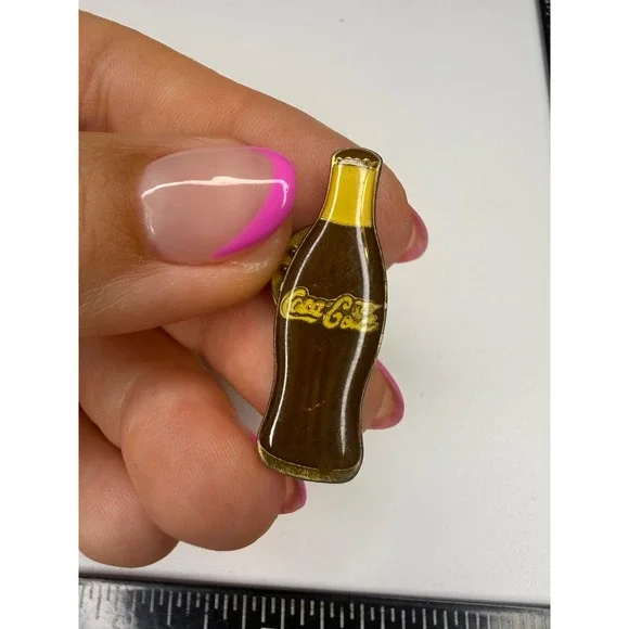 Coca-Cola Bottle Enamel Pin Gold Tone Brown Soda Advertising Collectible Lapel