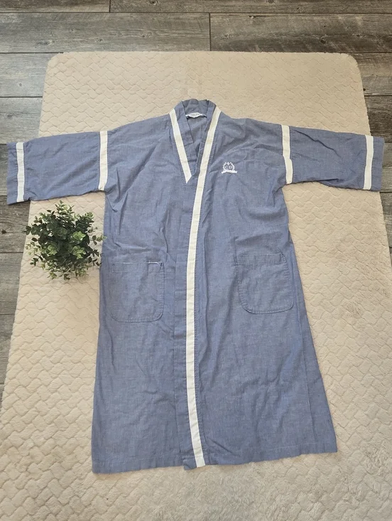 Christian Dior Monsieur Blue Cotton Men's Robe, One Size
