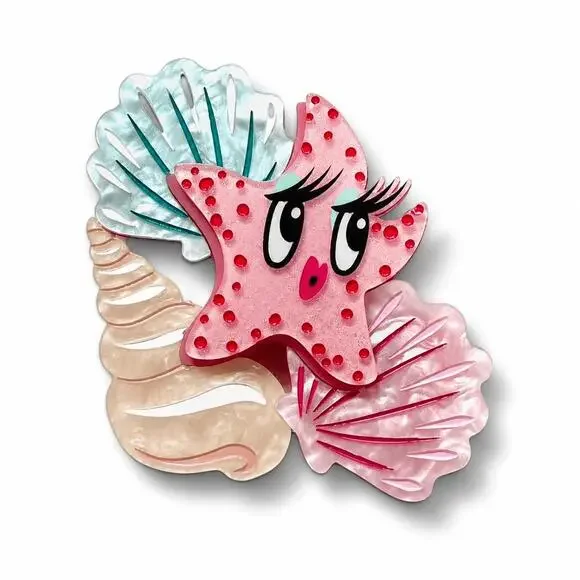 She Sells Seashells Brooch by Miss Fluff x Lipstick & Chrome