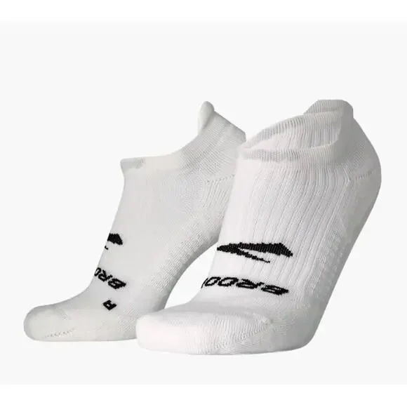 Brooks Unisex Large White 1 Pair Ghost No Show Running Athleisure Socks A20-1
