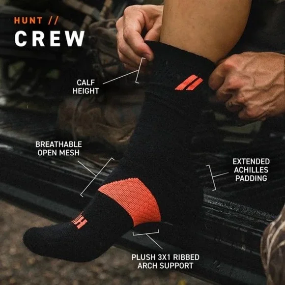 Hollow Performance Alpaca Hunt Socks Black‎ Over The Calf Large New With Tags