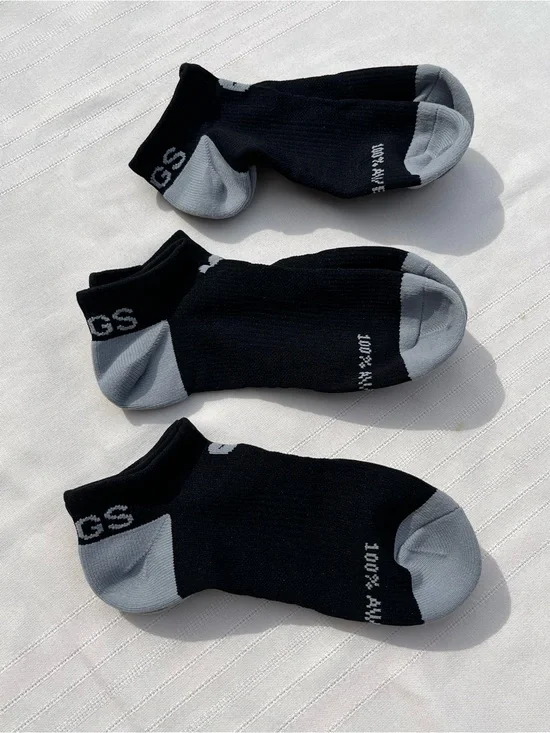 Figs Black Ankle Socks with Gray Heel and Toe