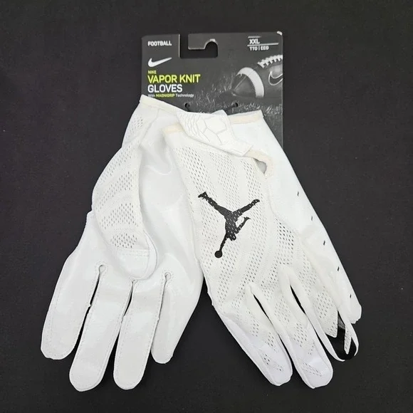 Nike Jordan Vapor Knit 3.0 Football Gloves Men's 2XL White Black New‎