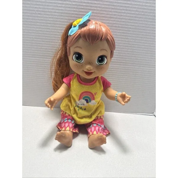 Baby Alive Baby Grows Up Doll Features Vibrant Orange Hair Brown Eyes Works 14
