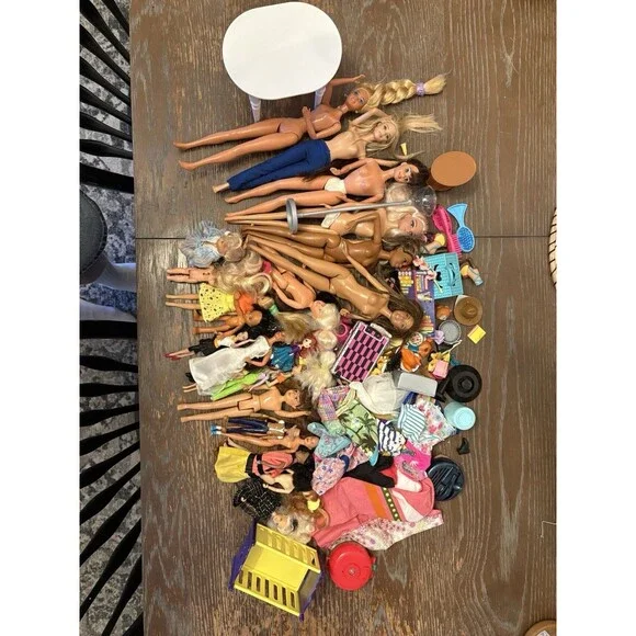 Huge Bulk Barbie Doll Lot - 10 Dolls + Clothes, Shoes, Furniture & Accessories
