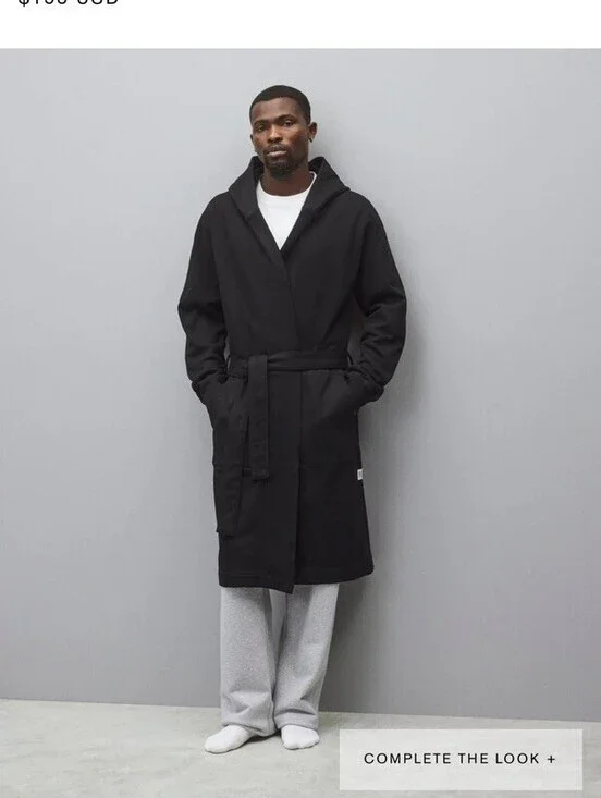 Reigning Champ Robe Size Small Black Hoodie