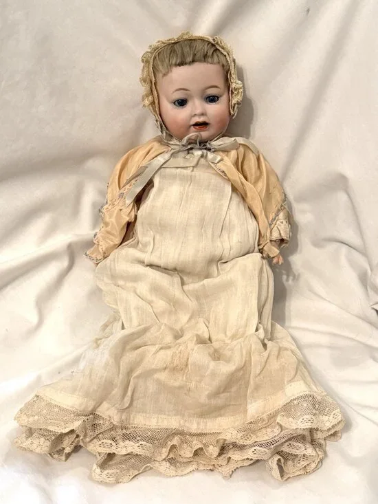 Antique Japan 16” Bisque Head Morimura Brothers Porcelain Baby Doll 1920s