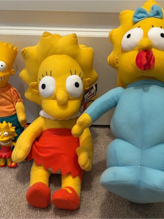 Vintage The Simpsons Bart Lisa Maggie Simpson Plush Toy Lot Bendy Lisa Tags