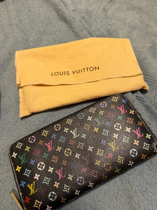 Louis Vuitton Black Multicolor Monogram Zip-Around Wallet