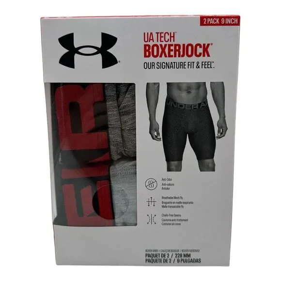 Under Armour UA Tech BoxerJock Boxer Briefs Gray 2 Pack 9