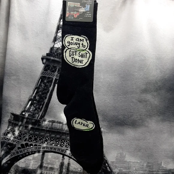 Men's Blue Q Socks With Funny Print